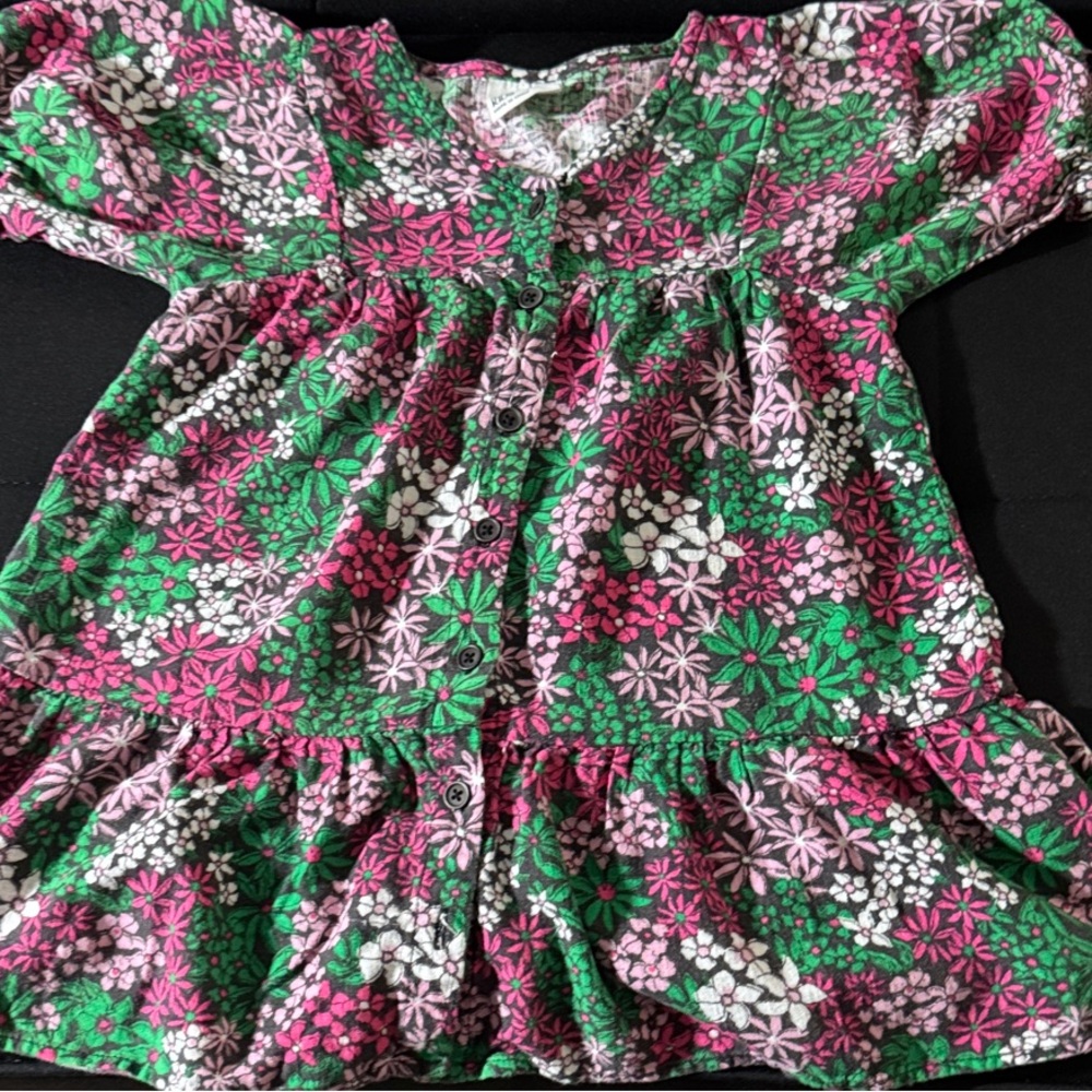 Floral Green and Pink Dress